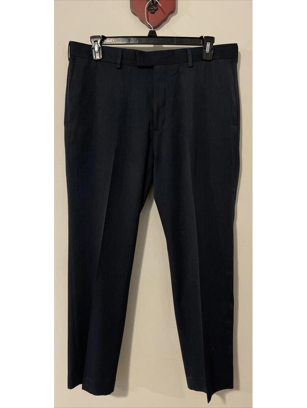 Axist Men’s 36x29 Blue Straight-Fit Flat-Front Polyester Dress Pants! A4797